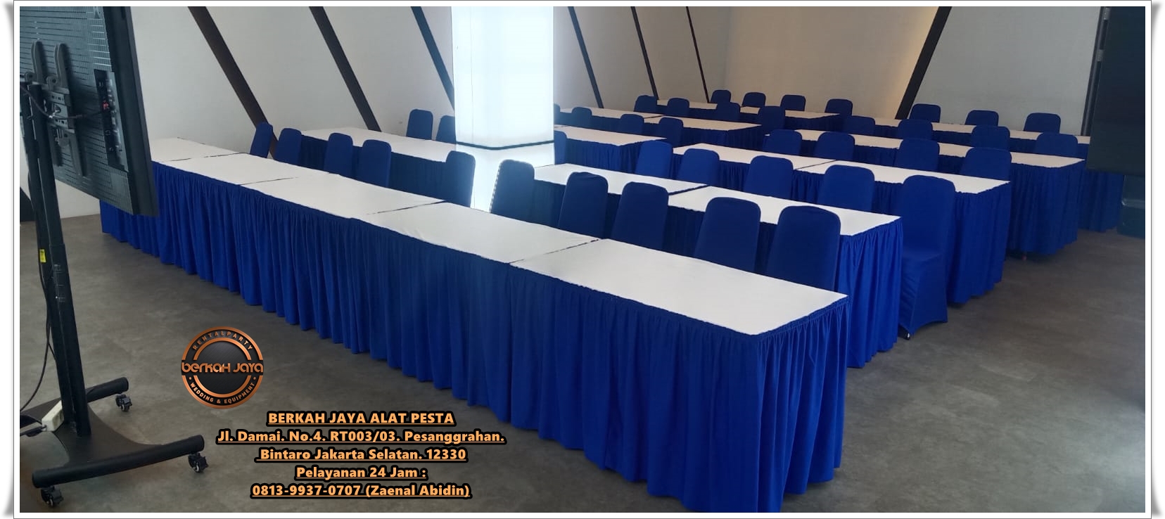 Pusat Sewa Meja Kotak Skirting Biru Area Kota Karawang Pusat Sewa Meja Kotak Skirting Biru Area Kota Karawang