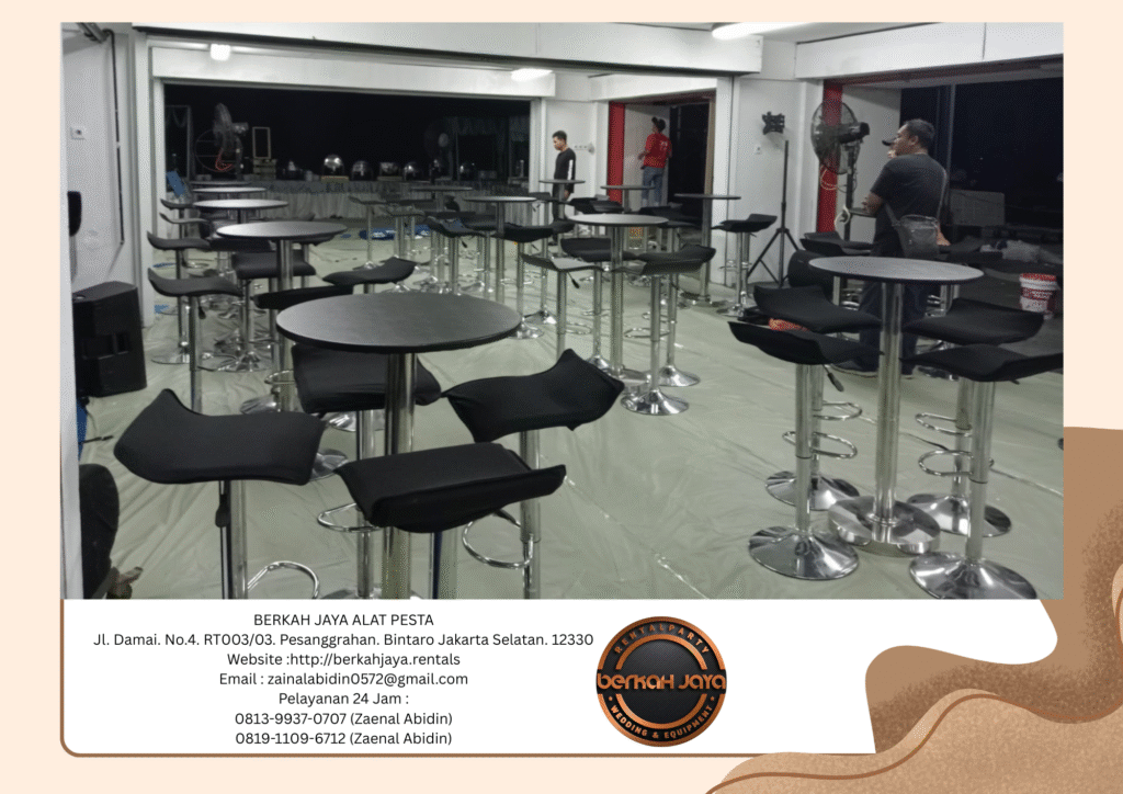 Rental Barstool Hitam Kaki Stainless Jakarta Harga Murah