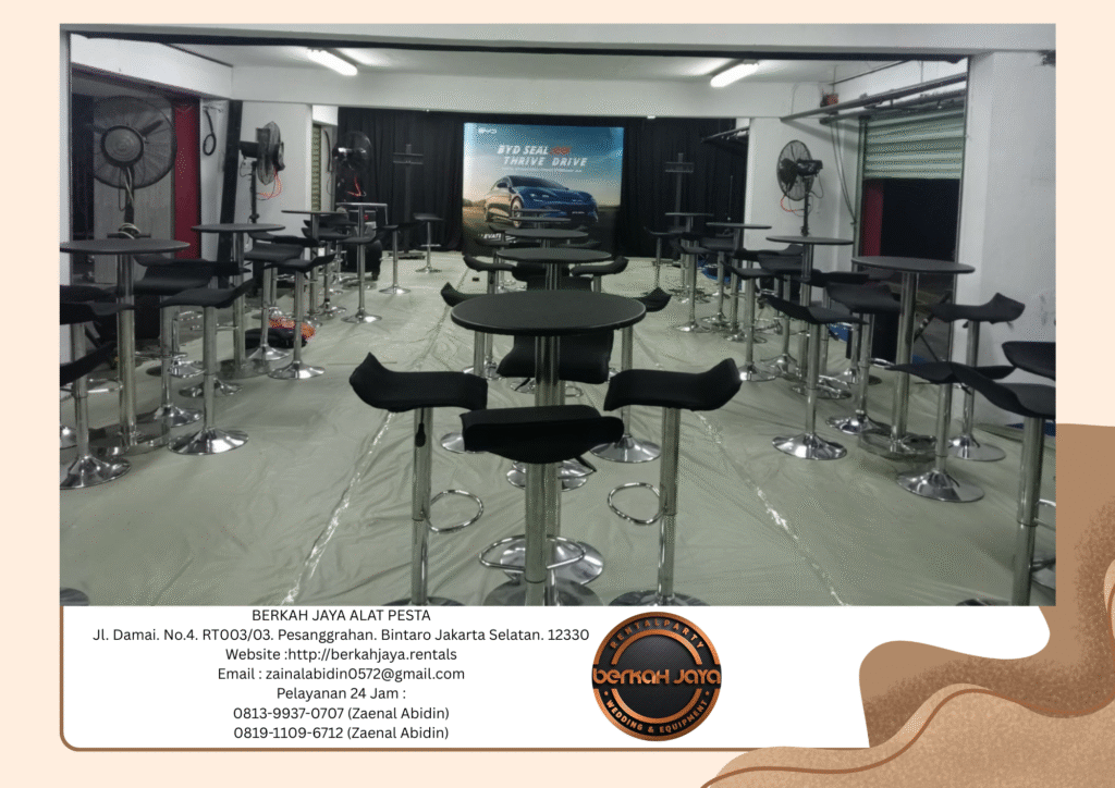 Rental Barstool Hitam Kaki Stainless Jakarta Harga Murah