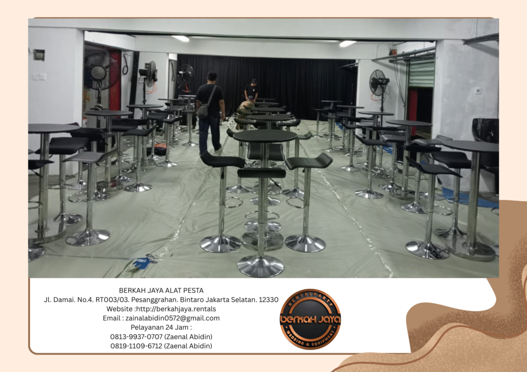 Rental Barstool Hitam Kaki Stainless Jakarta Harga Murah
