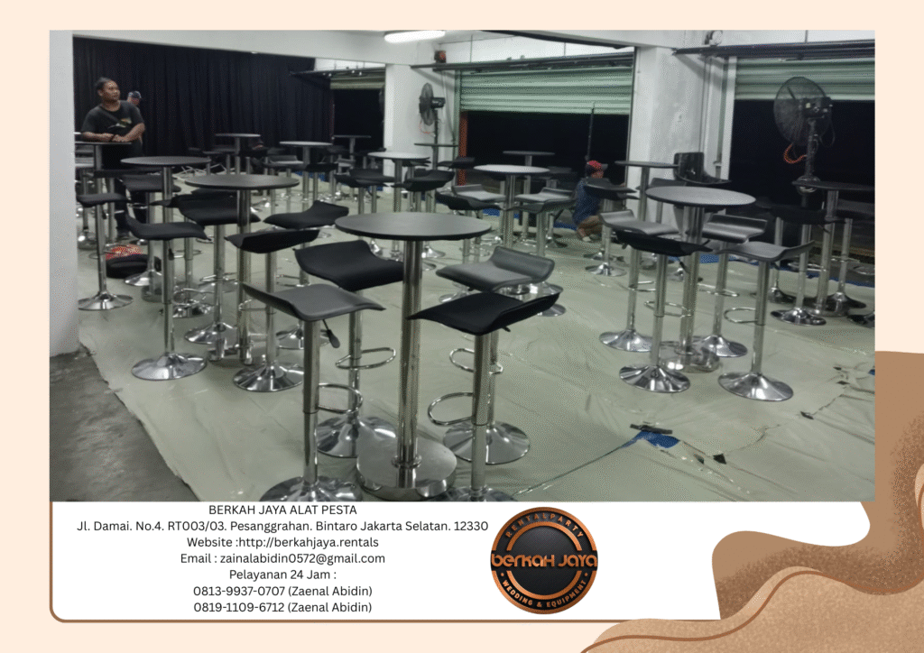Rental Barstool Hitam Kaki Stainless Jakarta Harga Murah